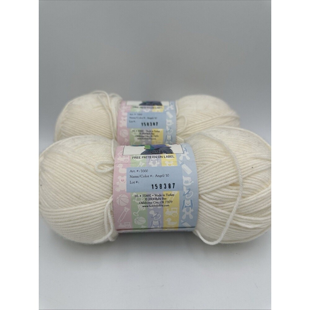 2 New Baby Bee Sweet Delight acrylic yarn 4oz/skein ANGEL/10 Lot#158387 - Picture 5 of 5